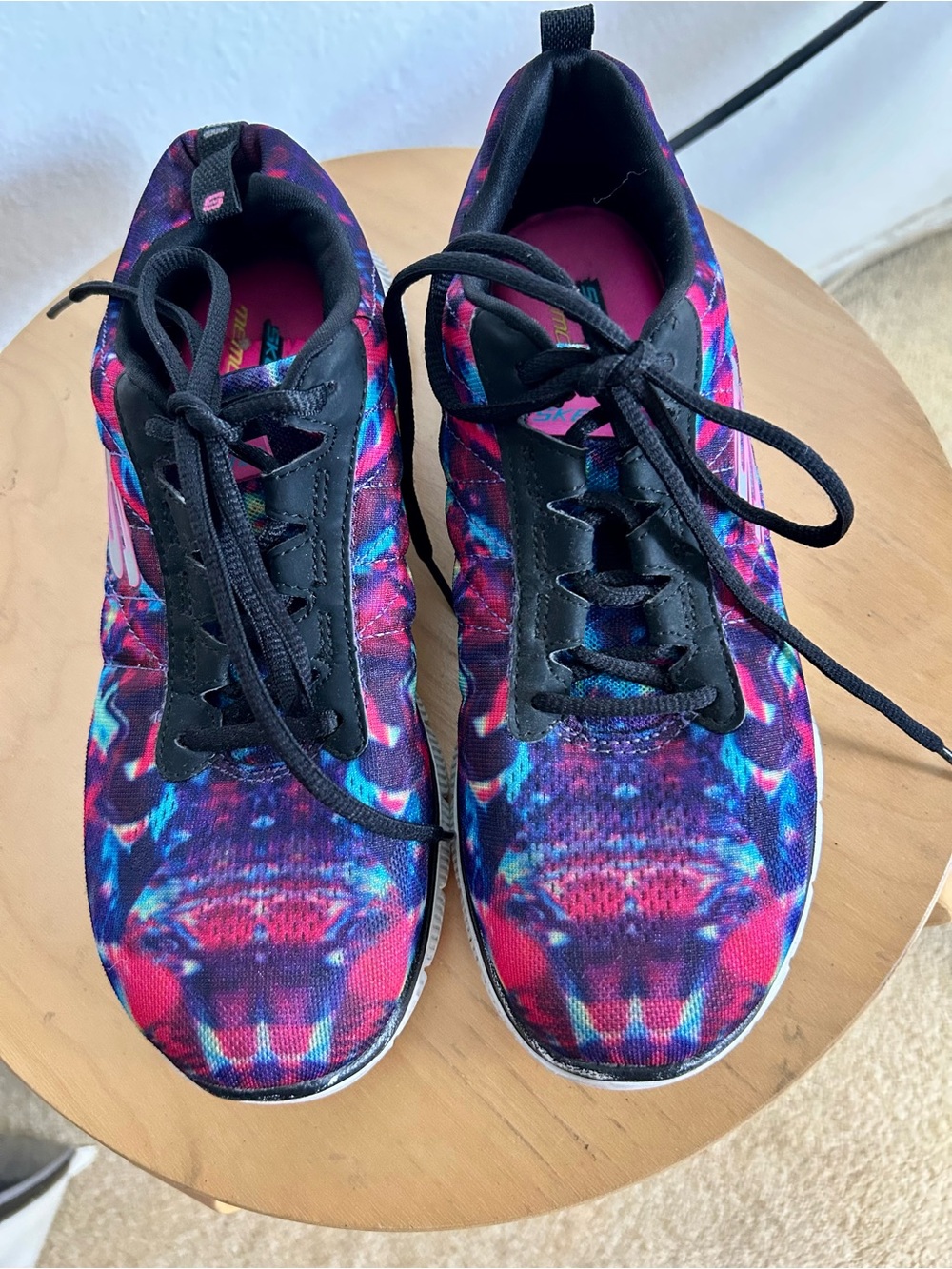 Skechers Women's Multicolor Tie-Dye Athletic Sneakers with Black Accents
